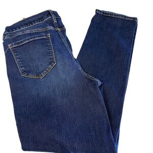 Eddie Bauer womens 10 Revival High Rise Straight Leg Jeans Dark Blue Wash